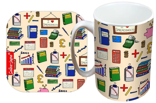 Accountants Mug and Coaster Gift Set by Selina-Jayne