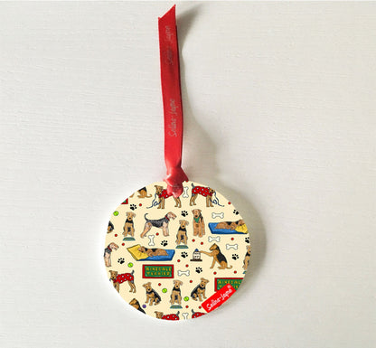 Airedale Terrier Dog Hanging Decoration by Selina-Jayne