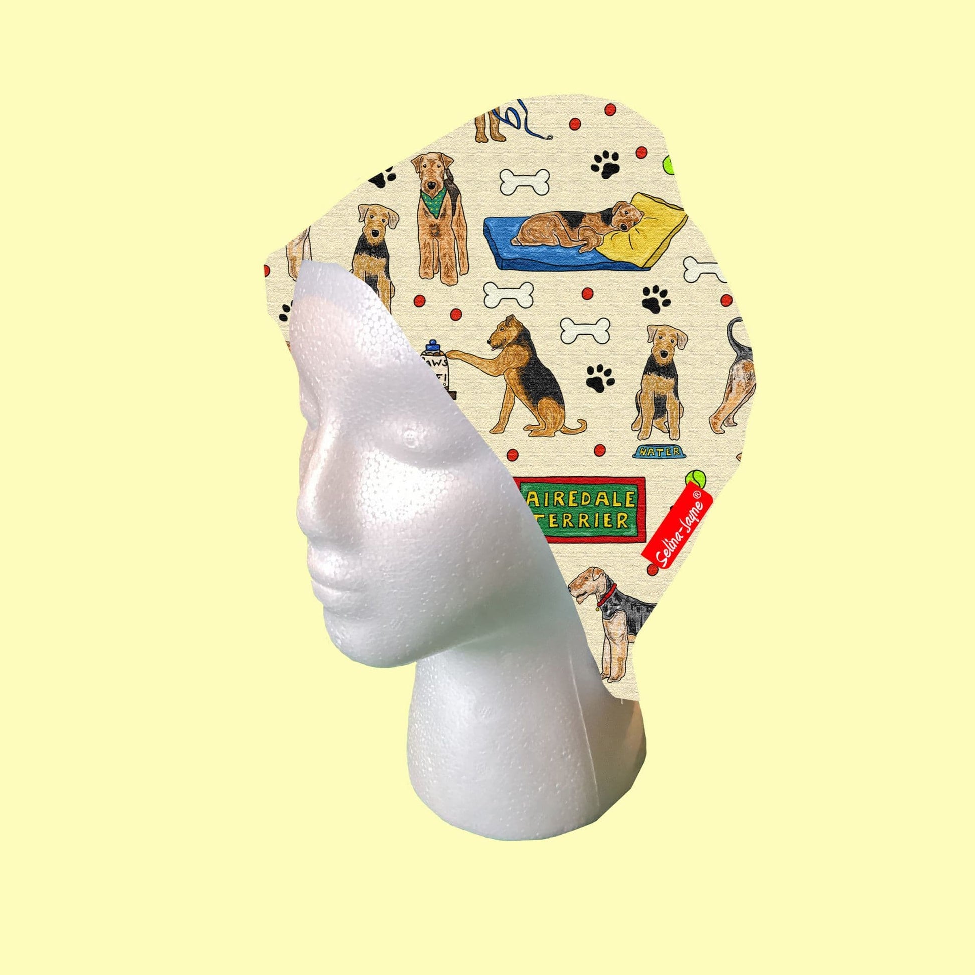 Airedale Terrier Dog Scrub Cap by Selina-Jayne