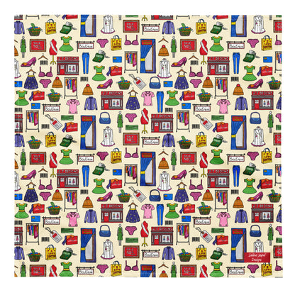 Shopaholic All-over Print Bandana by Selina-Jayne