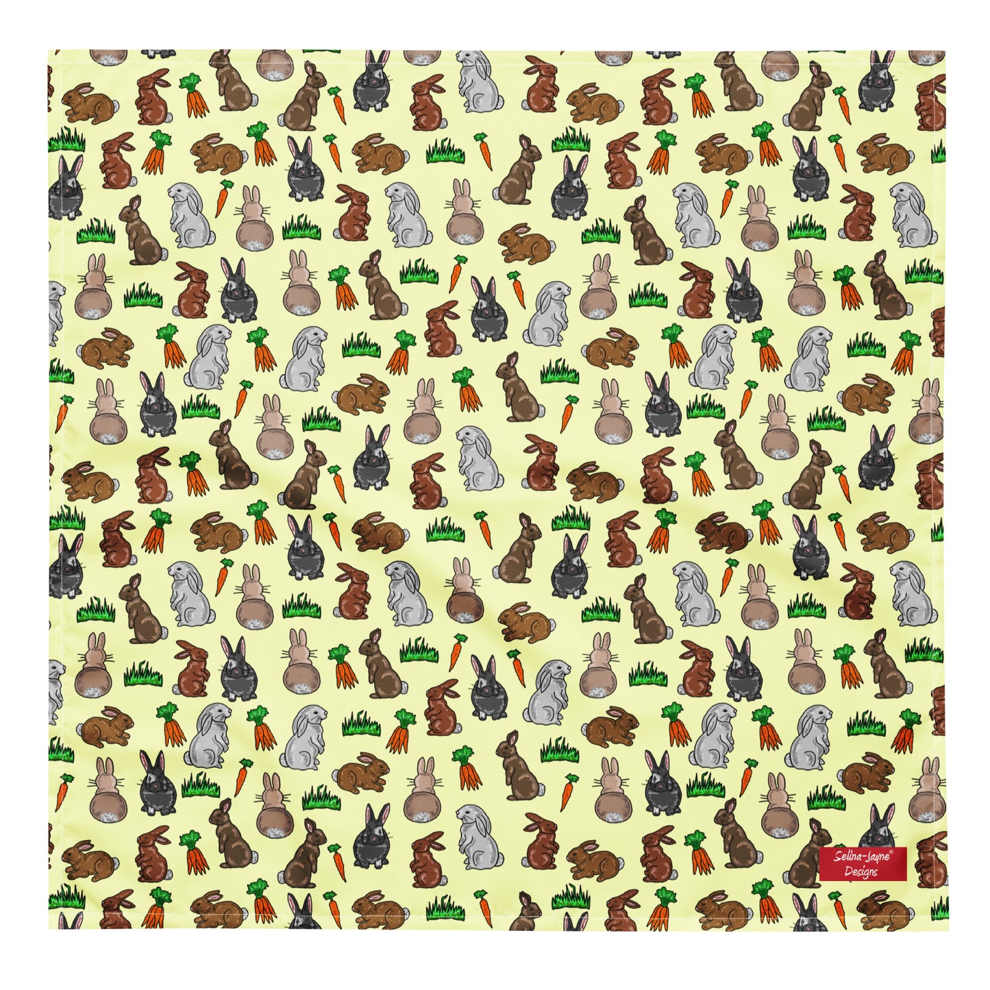 Rabbits All-over Print Bandana by Selina-Jayne