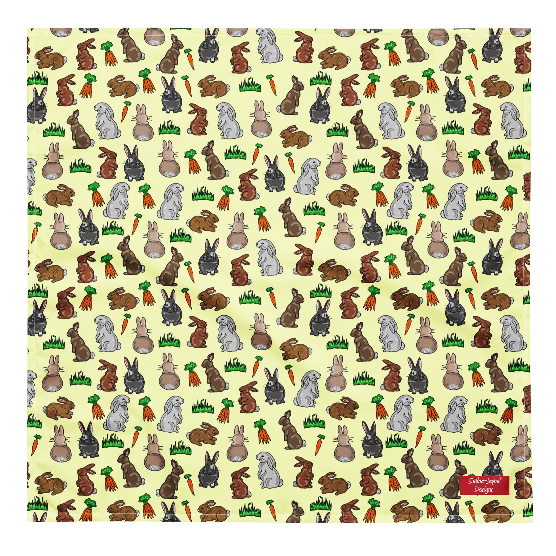 Rabbits All-over Print Bandana by Selina-Jayne