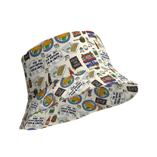 Fish and Chips Reversible Bucket Hat by Selina-Jayne