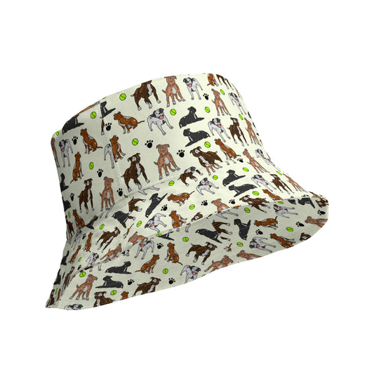 Staffy Dogs Reversible Bucket Hat by Selina-Jayne