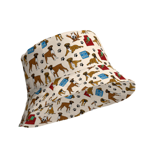 Boxer Dog Reversible Bucket Hat by Selina-Jayne