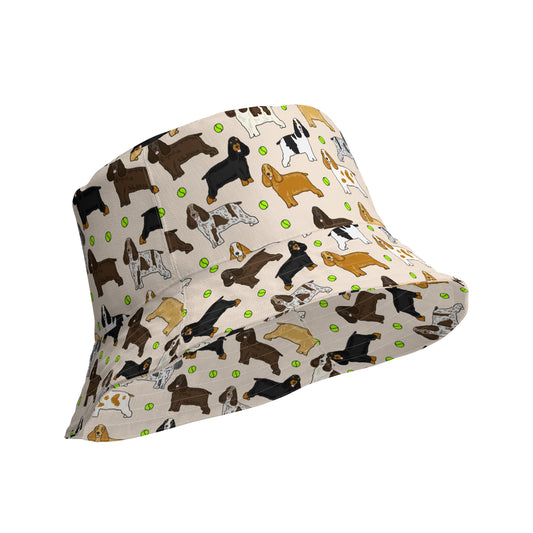 Cocker Spaniel Reversible Bucket Hat by Selina-Jayne
