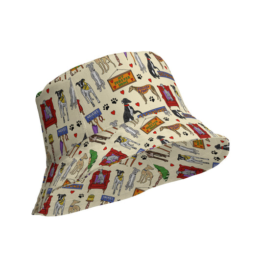 Retired Greyhounds Reversible Bucket Hat by Selina-Jayne