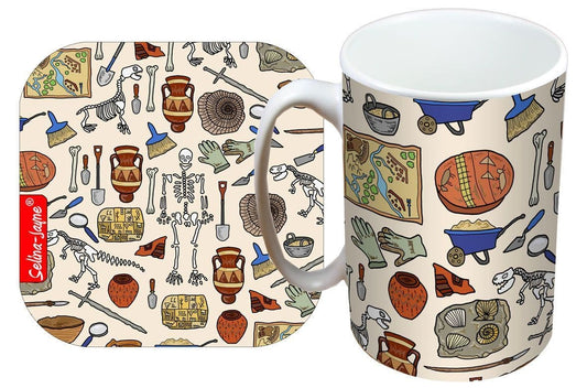 Archaeologist Mug and Coaster Gift Set by Selina-Jayne