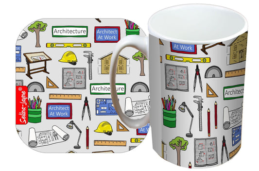 Architect Mug and Coaster Gift Set by Selina-Jayne
