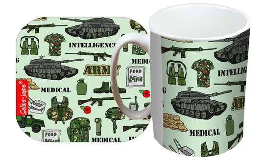 Army Mug and Coaster Gift Set by Selina-Jayne