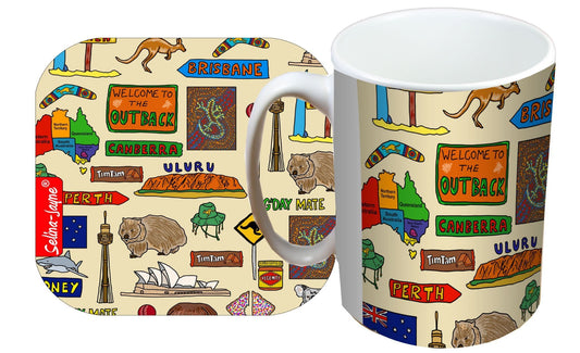 Australia Mug and Coaster Gift Set by Selina-Jayne
