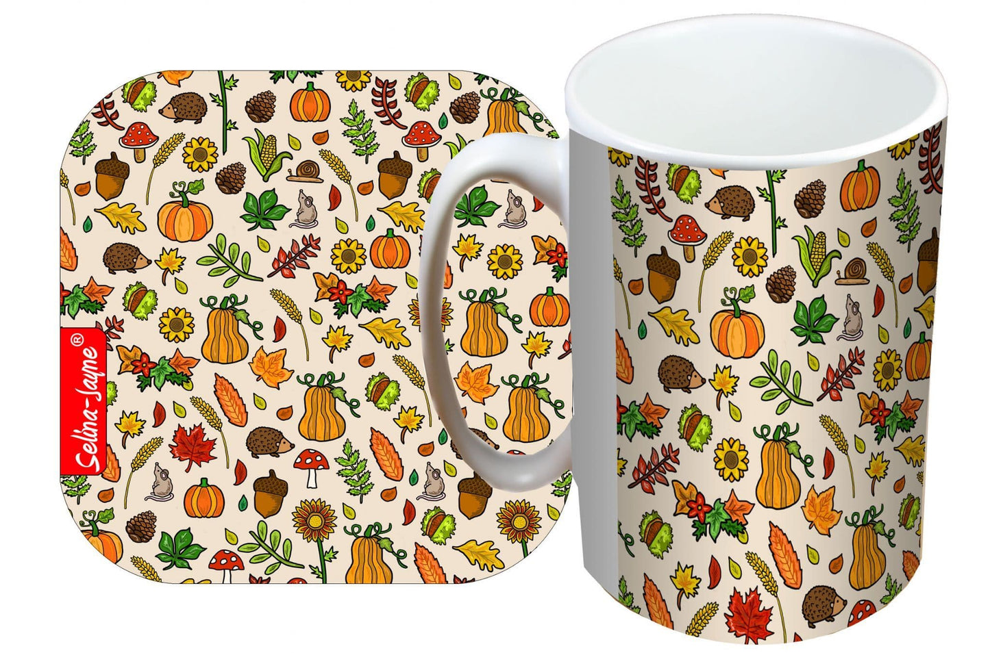 Autumn Meadow Mug and Coaster Gift Set by Selina-Jayne