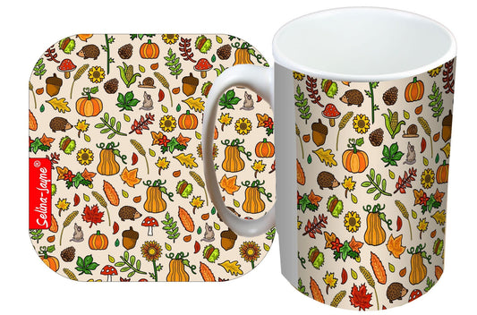 Autumn Meadow Mug and Coaster Gift Set by Selina-Jayne