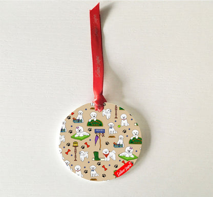 Bichon Frise Dog Hanging Decoration by Selina-Jayne