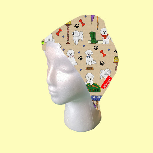 Bichon Frise Dog Scrub Cap by Selina-Jayne