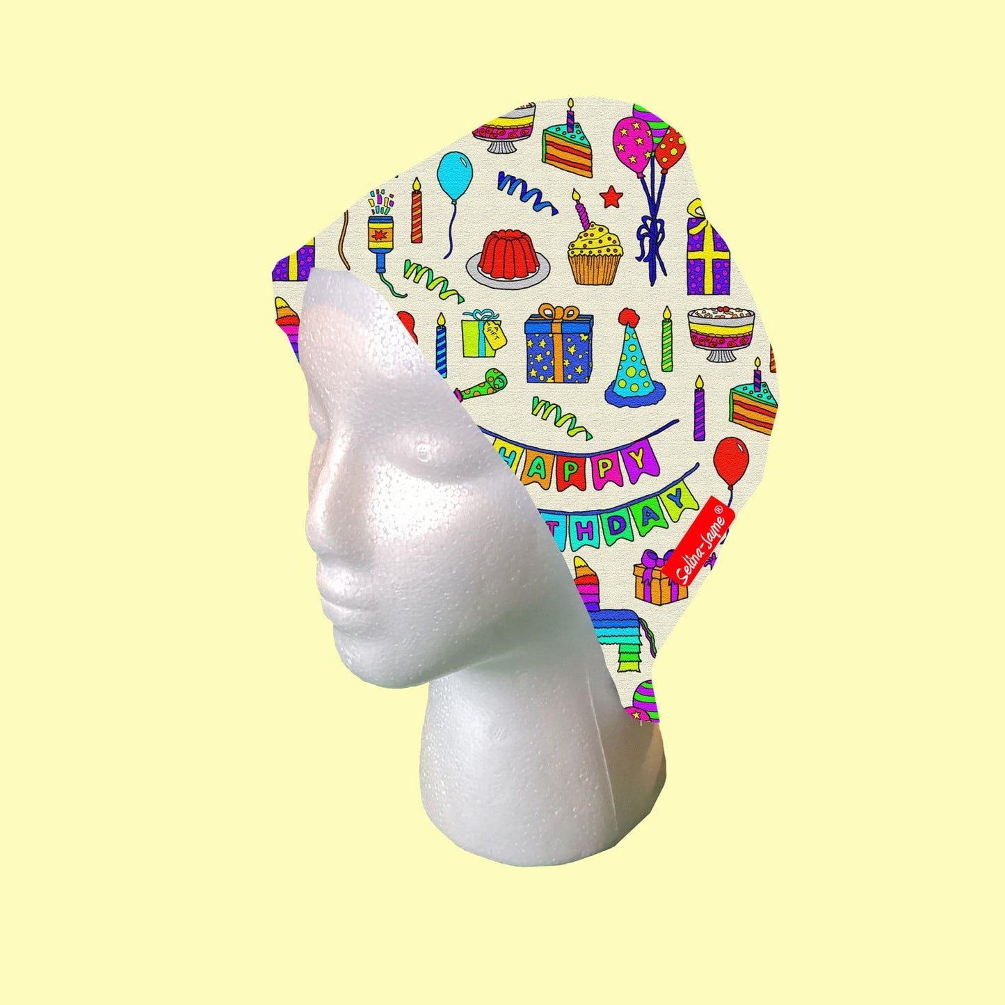 Birthday Celebrations Scrub Cap by Selina-Jayne