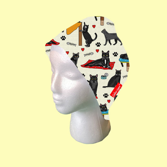 Black Cats Scrub Cap by Selina-Jayne