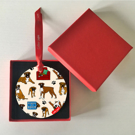 Boxer Dog Hanging Decoration by Selina-Jayne