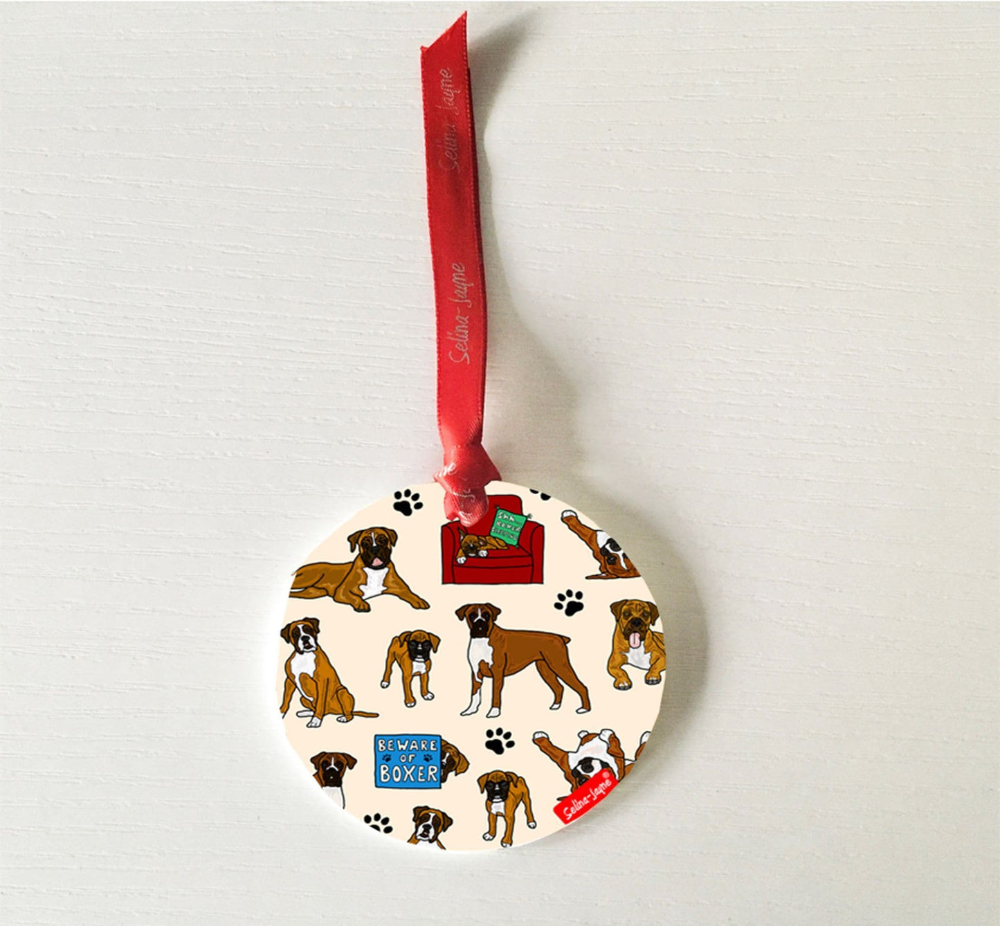 Boxer Dog Hanging Decoration by Selina-Jayne