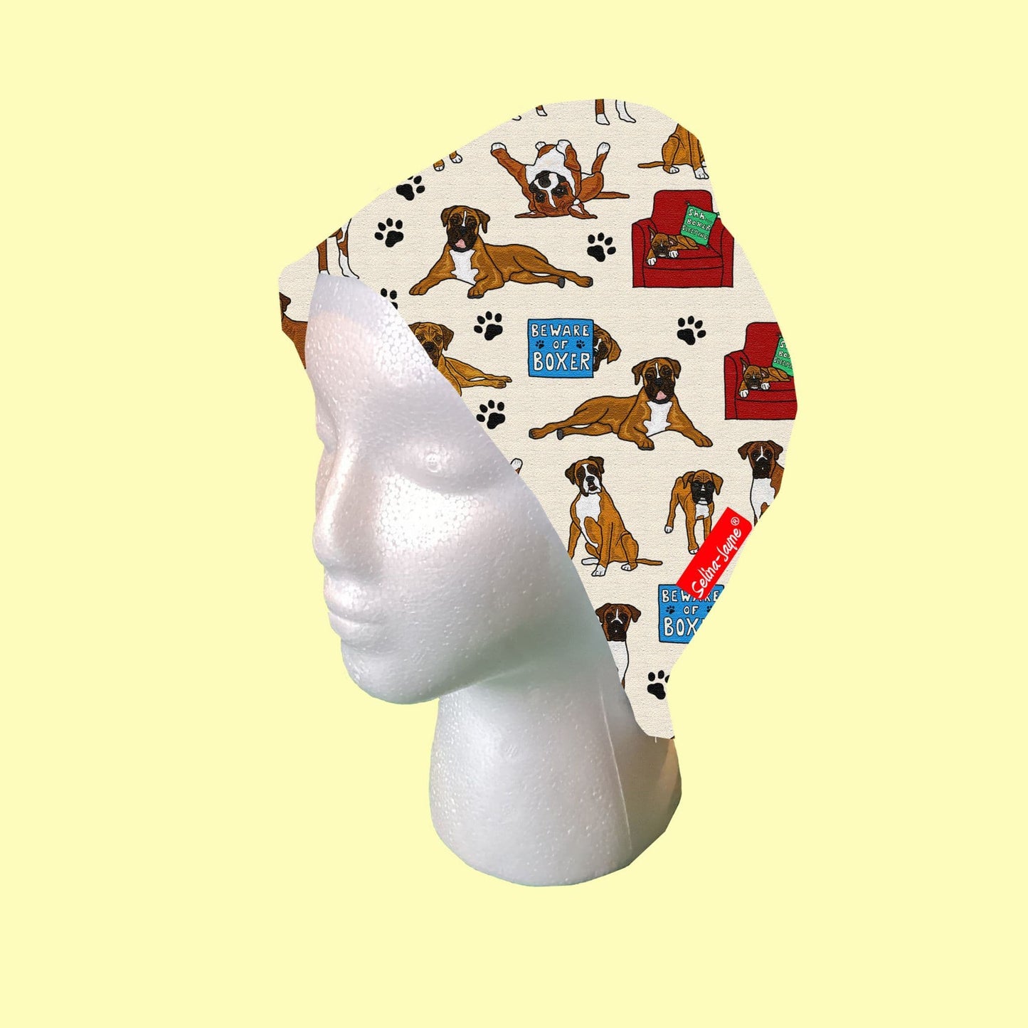 Boxer Dog Scrub Cap by Selina-Jayne