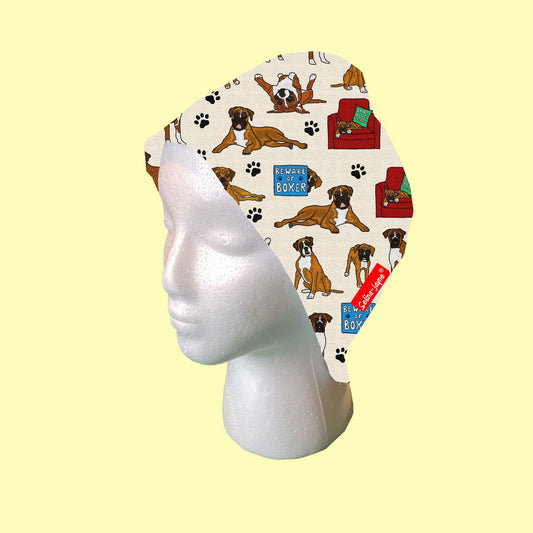 Boxer Dog Scrub Cap by Selina-Jayne