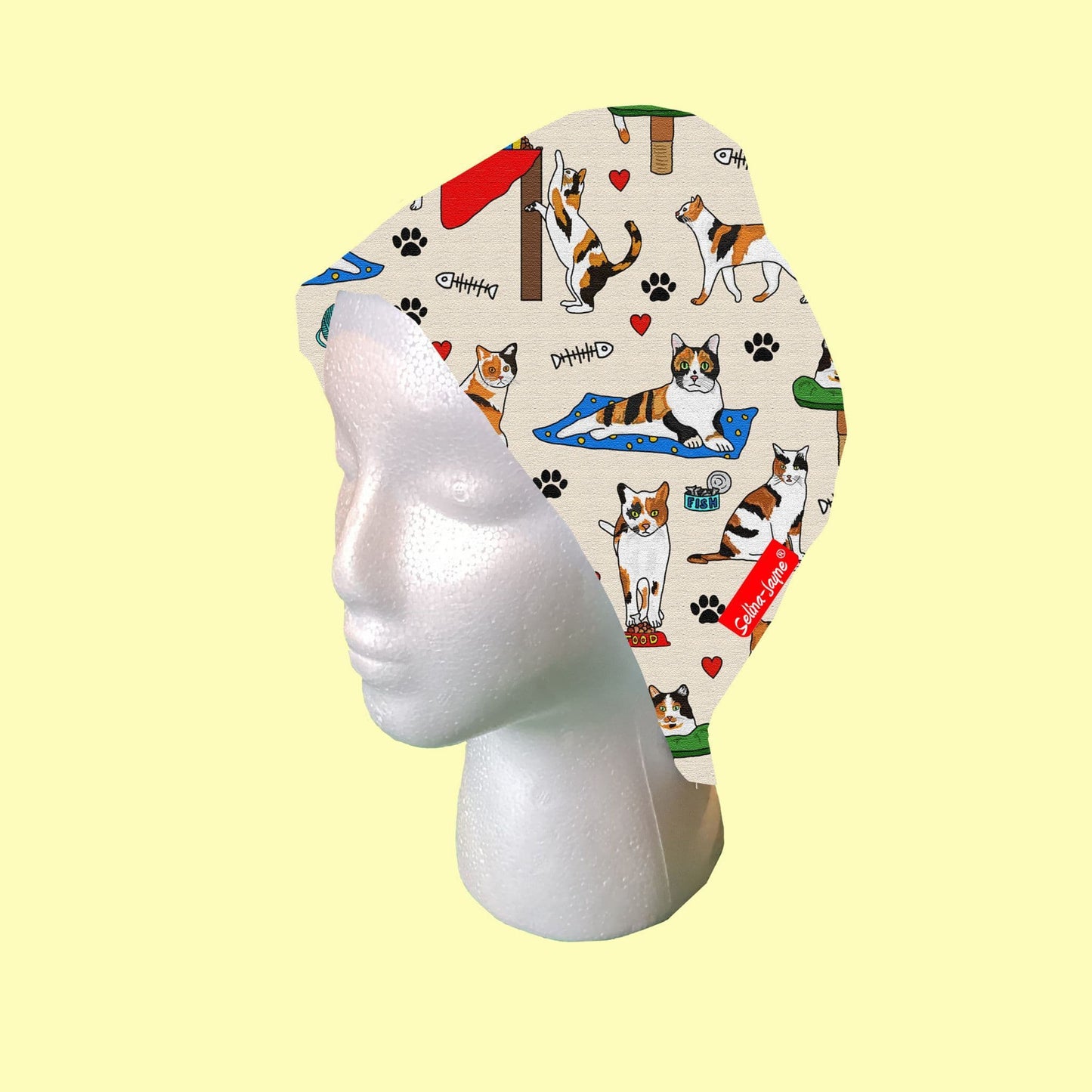 Calico Cats Scrub Cap by Selina-Jayne