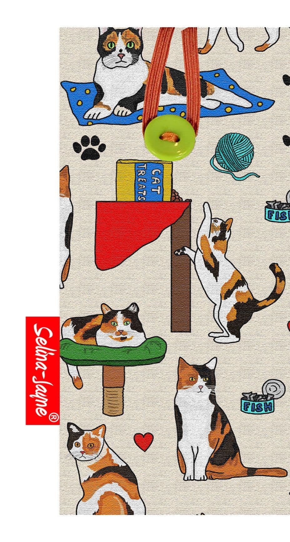 Vibrant calico cats print glasses case with soft cotton lining — perfect cat lover gift