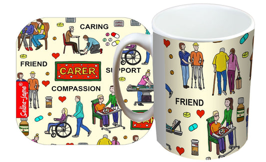 Care Assistant Mug and Coaster Gift Set by Selina-Jayne