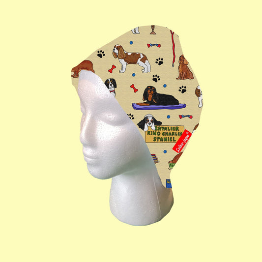 Cavalier King Charles Dog Scrub Cap by Selina-Jayne