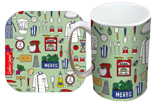 Chef Mug and Coaster Gift Set by Selina-Jayne