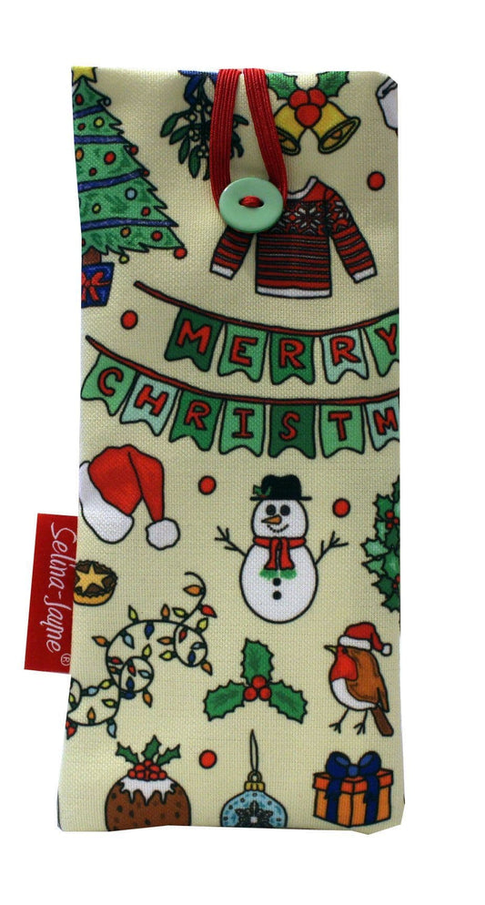 Christmas Soft Fabric Glasses Case by Selina-Jayne
