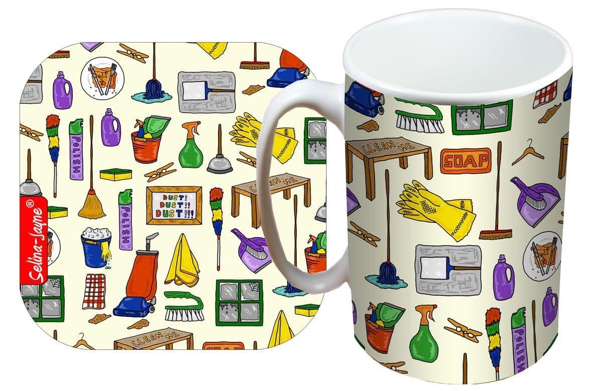 Cleaner Mug and Coaster Gift Set by Selina-Jayne