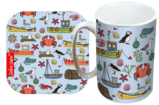Coastal Mug and Coaster Gift Set by Selina-Jayne