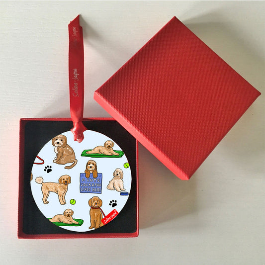 Cockapoo Dogs Hanging Decoration by Selina-Jayne