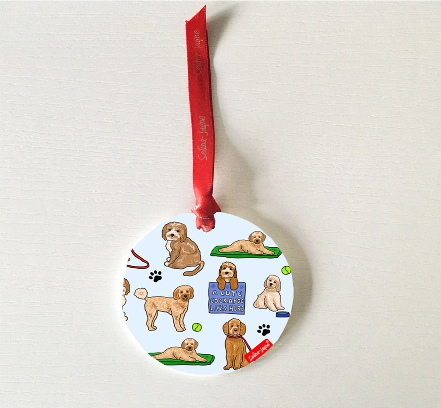 Cockapoo Dogs Hanging Decoration by Selina-Jayne