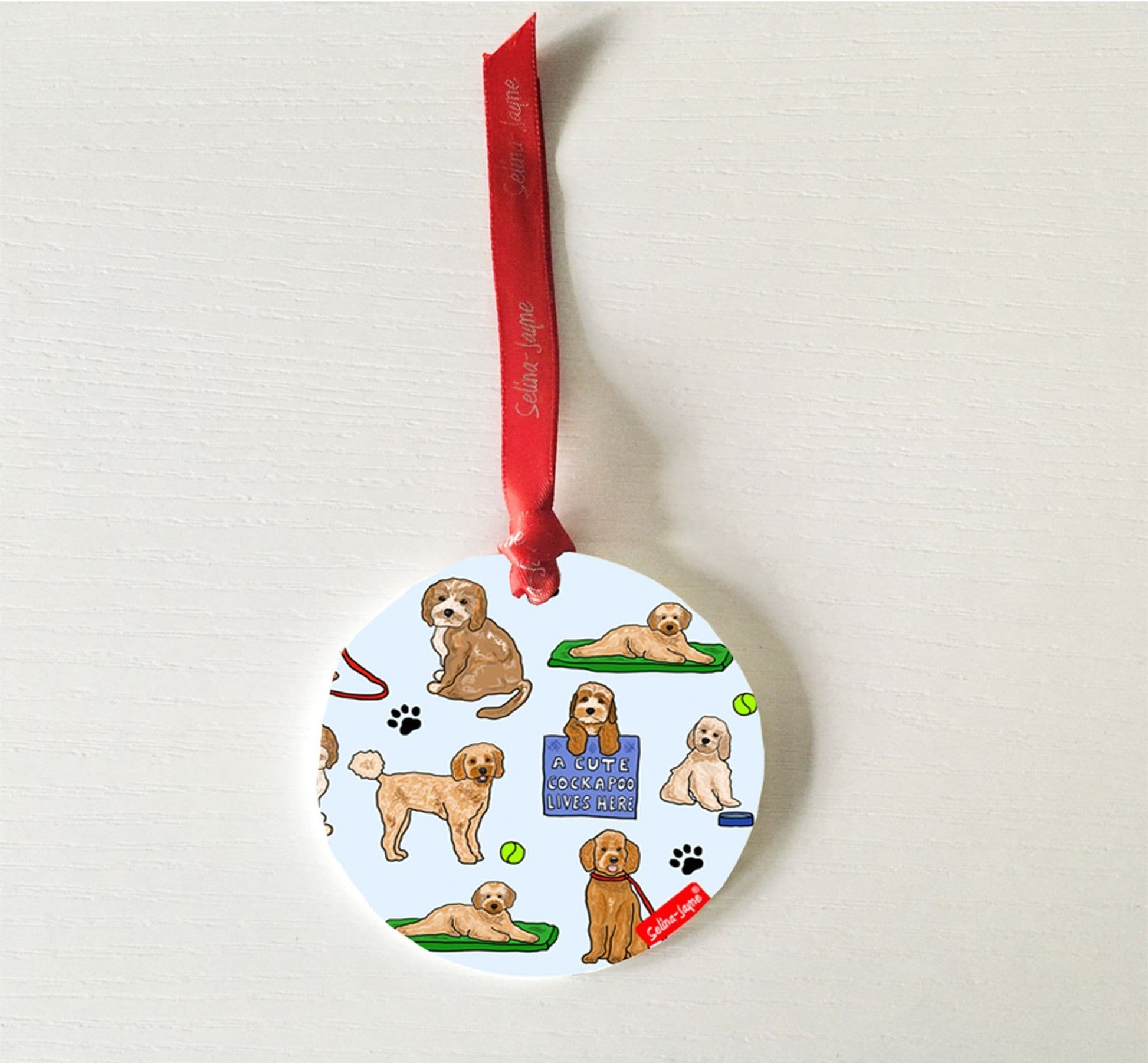 Cockapoo Dogs Hanging Decoration by Selina-Jayne