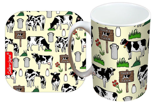 Cows Mug and Coaster Gift Set by Selina-Jayne