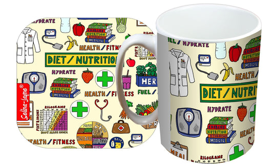 Dietitian Mug and Coaster Gift Set by Selina-Jayne