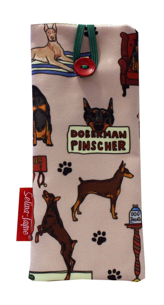 Doberman Pinscher Dog Soft Fabric Glasses Case by Selina-Jayne