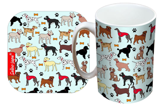 Dogs Mug and Coaster Gift Set by Selina-Jayne