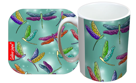 Dragonfly Mug and Coaster Gift Set by Selina-Jayne