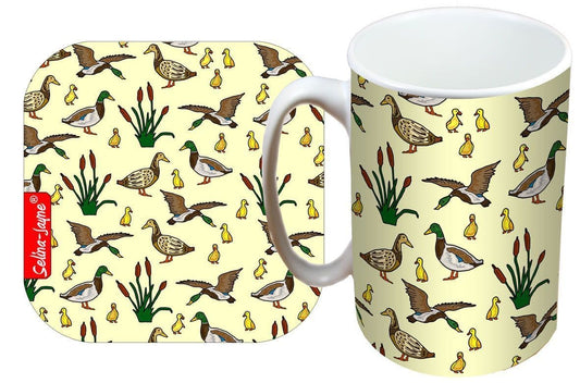 Ducks Mug and Coaster Gift Set by Selina-Jayne