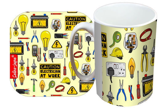 Electrician Mug and Coaster Gift Set by Selina-Jayne