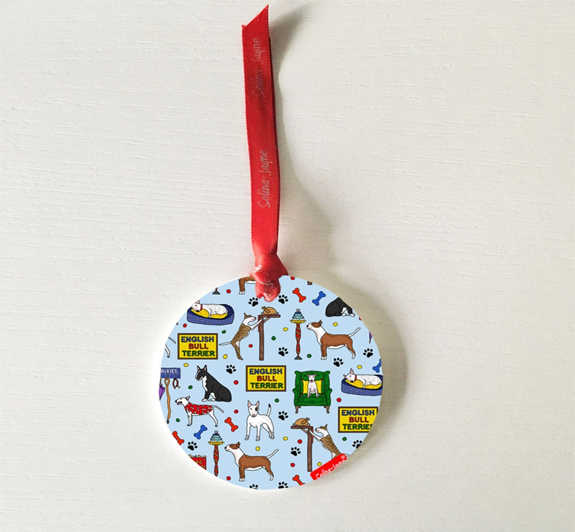 English Bull Terrier Hanging Decoration by Selina-Jayne
