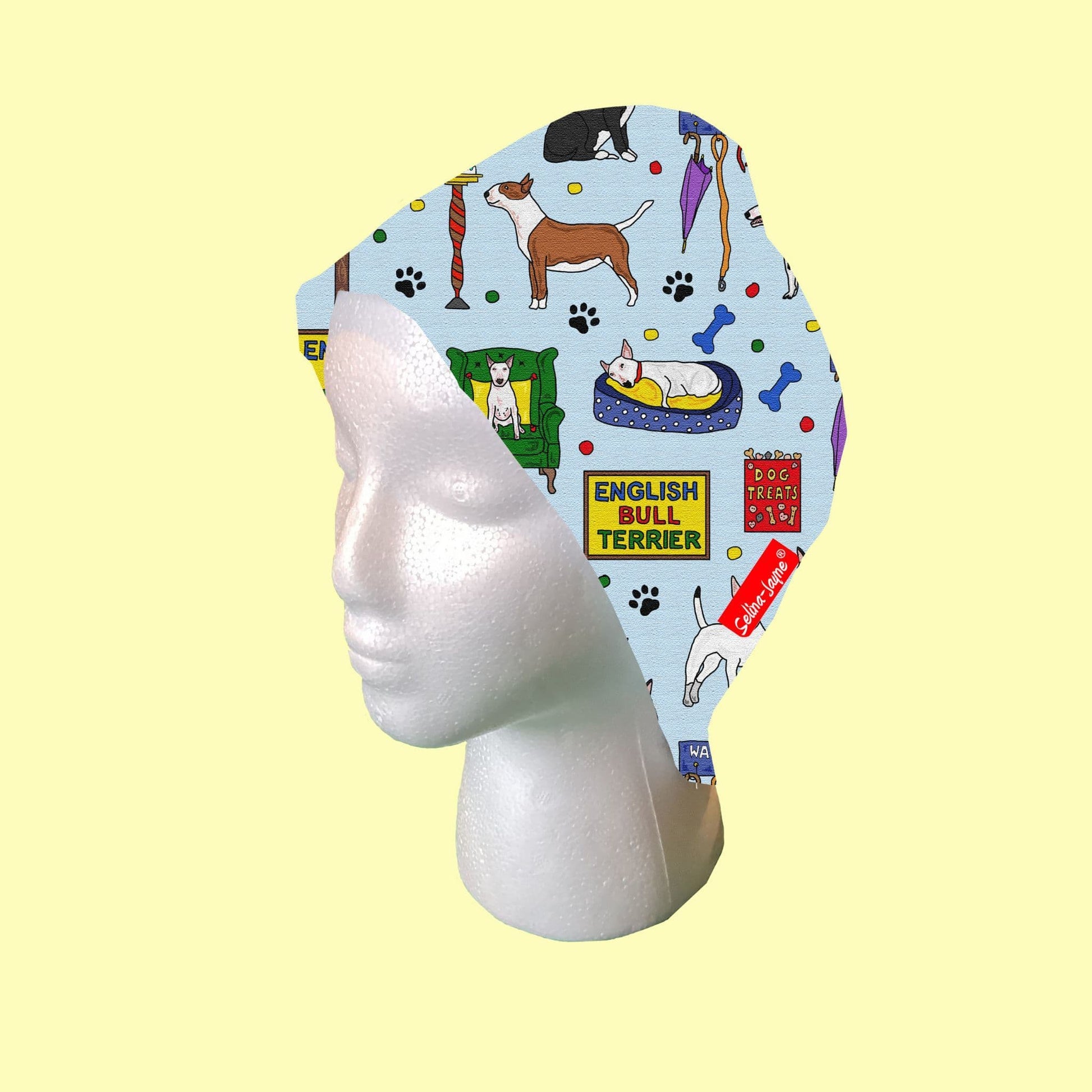 English Bull Terrier Scrub Cap by Selina-Jayne
