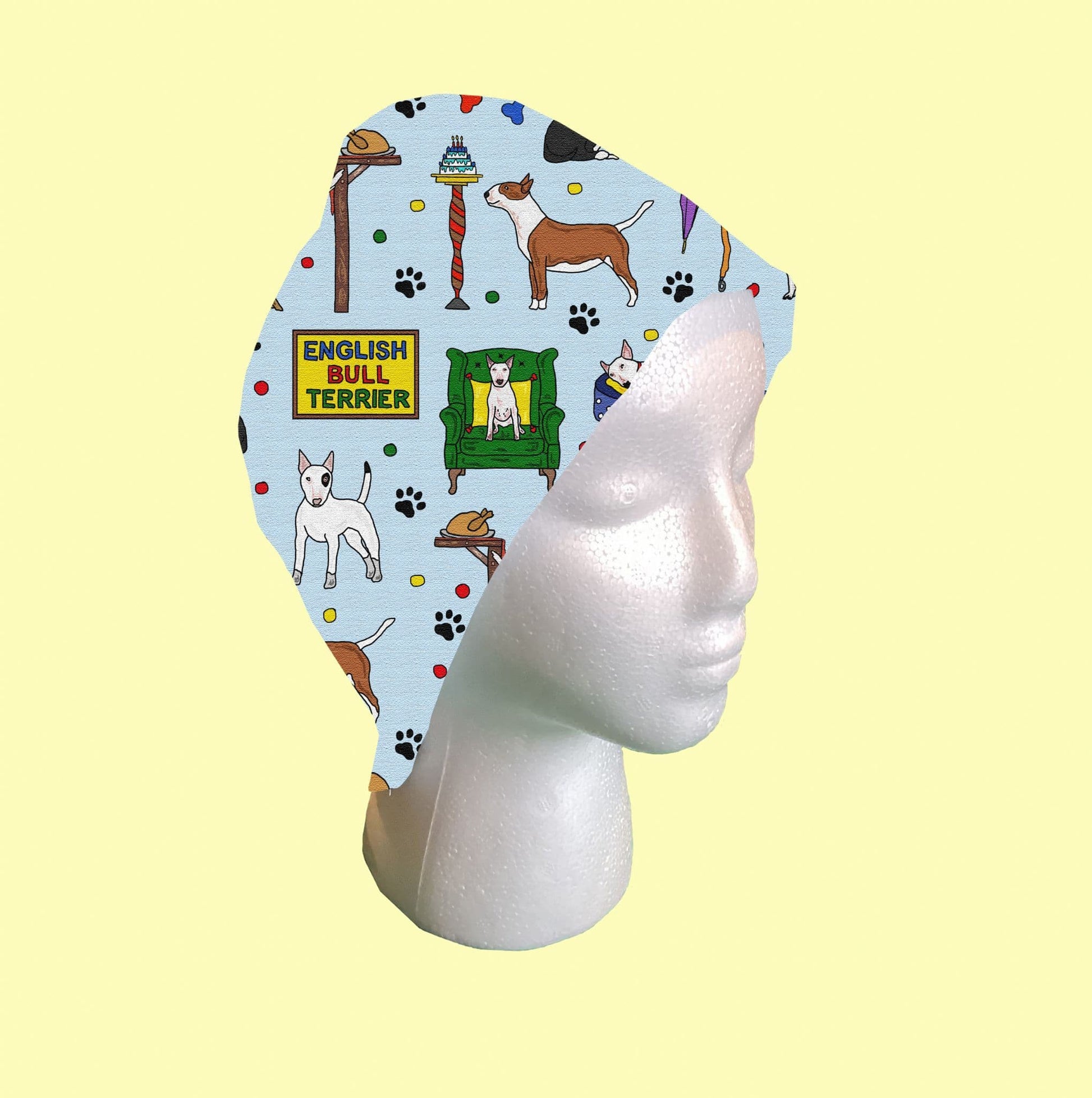 English Bull Terrier Scrub Cap by Selina-Jayne