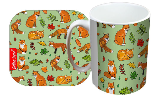 Fox Mug and Coaster Gift Set by Selina-Jayne