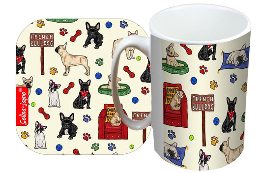 French Bulldog Mug and Coaster Gift Set by Selina-Jayne