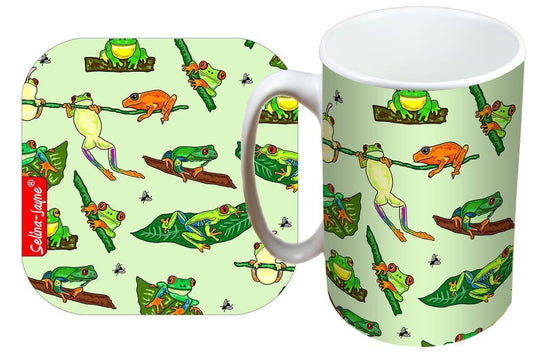 Frogs Mug and Coaster Gift Set by Selina-Jayne