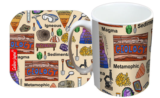 Geology Mug and Coaster Gift Set by Selina-Jayne